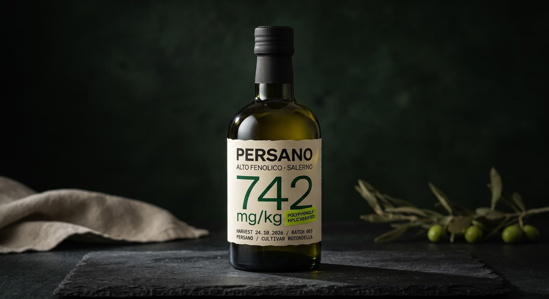 Persano 500ml bottle, Batch 003, 742 mg/kg